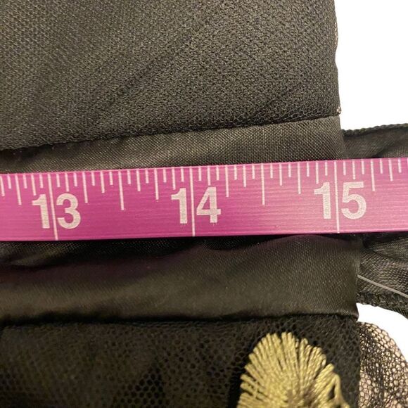 Venus‎ Retro Look Black Floral Embroidered Dress with Tulle Overlay Size 10 NWT - Picture 12 of 13